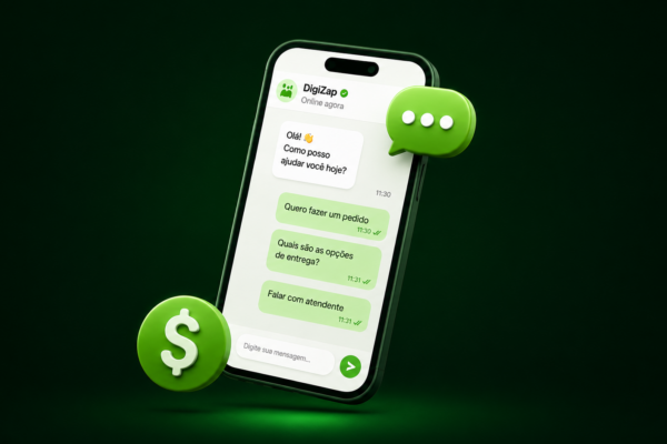Celular mockup com valor monetário - Aumentar vendas com chatbot